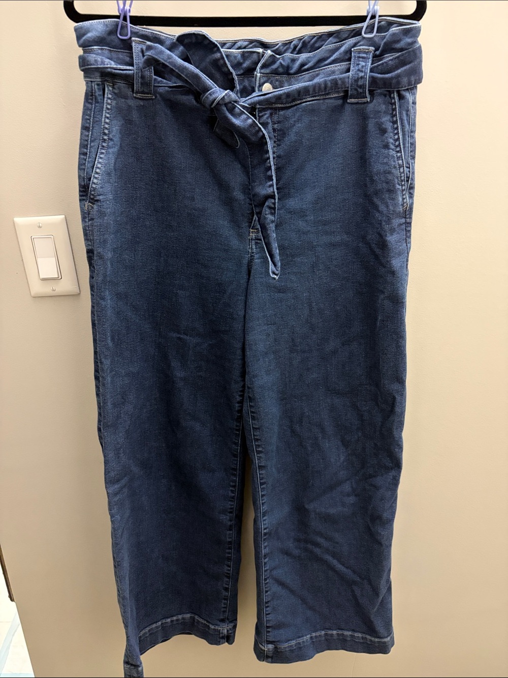 Blue Denim Belted Jeans